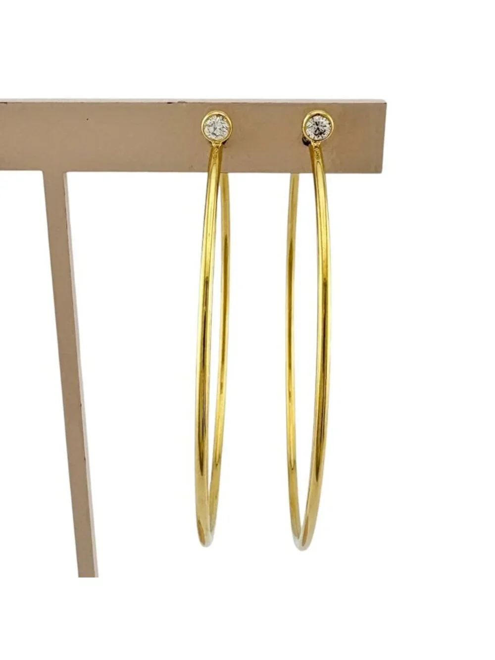 Tiffany & Co Diamond Hoop Earrings 18k Gold Vintage